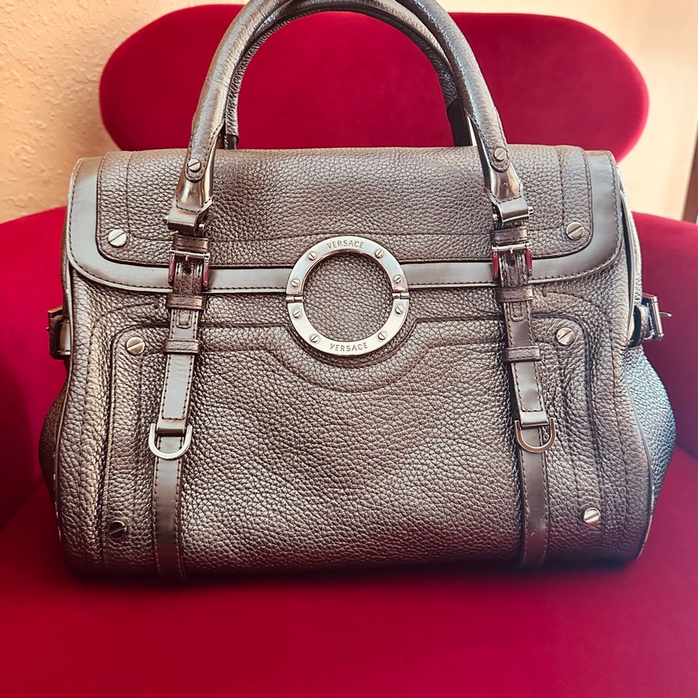 Versace Shimmering Metallic Handbag